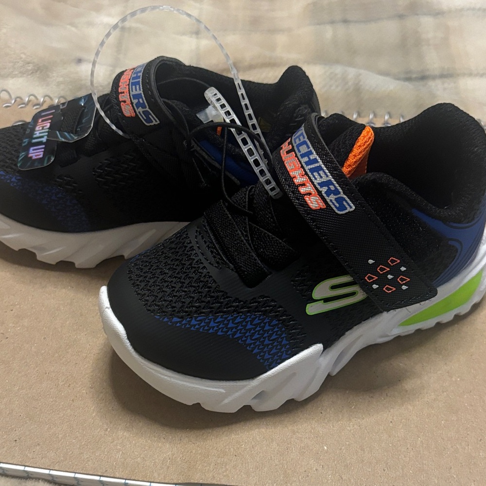 Skechers Kids Black and Blue Athletic Sneakers